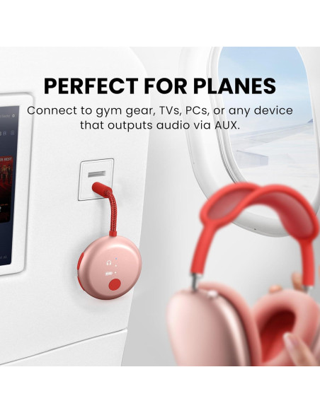 Adaptador Bluetooth Avantree SoundJet R1 Rosa, aptX, 20H Batería