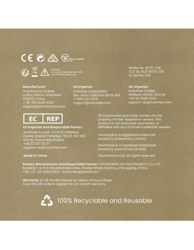 Adaptador Bluetooth Avantree SoundJet R1 Rosa, aptX, 20H Batería