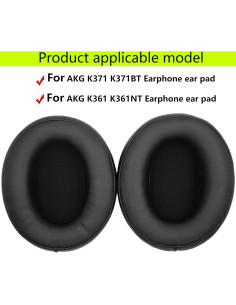 Almohadillas de Repuesto AKG K361 K371 - Cuero Negro y Espuma 2