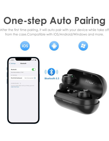 Auriculares Inalámbricos PALOVUE 6877B Bluetooth 5.3 Estéreo