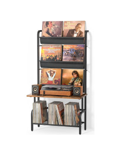 Soporte para Tocadiscos Tewinko con Estante para 300 Discos