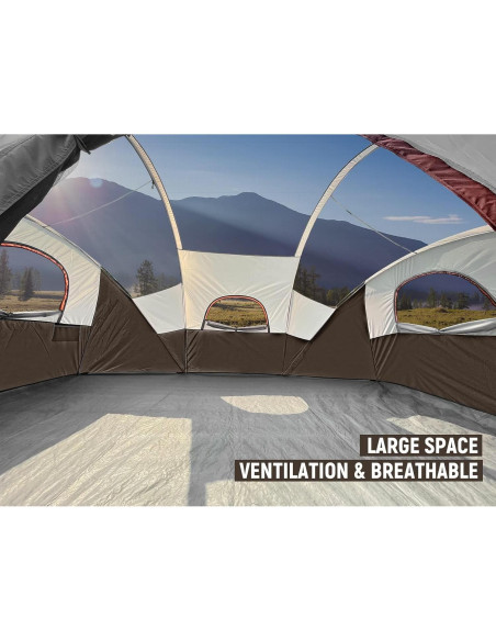 Carpa de Camping HIKERGARDEN para 10 Personas - Impermeable