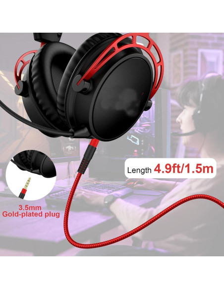 Cable de audio 3.5mm Hizsoaor para auriculares Kingston HyperX