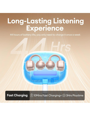 Auriculares Inalámbricos PAXA Clipbuds7 Bluetooth 5.4 Oro Rosa