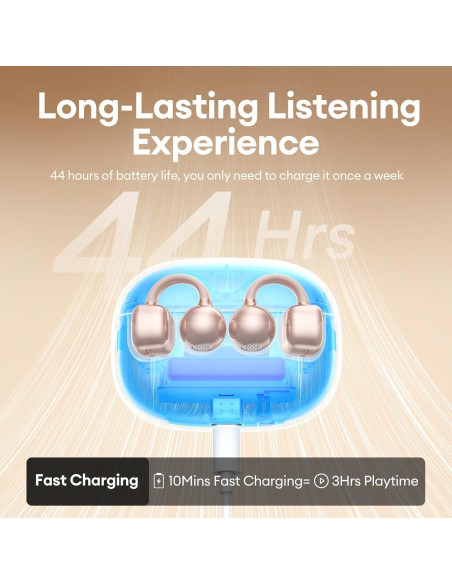 Auriculares Inalámbricos PAXA Clipbuds7 Bluetooth 5.4 Oro Rosa