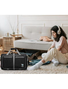 Bolsa de Viaje Plegable Bago 40L Impermeable Negro 2