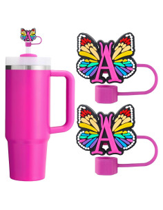 Cubiertas de Pajita de Silicona Acoavo 2 Piezas 10mm Multicolor