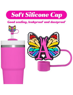 Cubiertas de Pajita de Silicona Acoavo 2 Piezas 10mm Multicolor 2