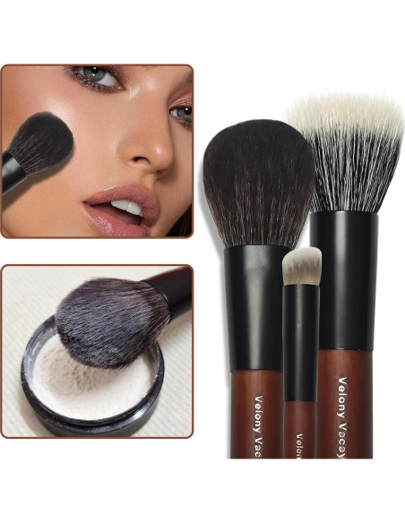 Conjunto de Brochas de Maquillaje Mini Velony Vacay 9 Piezas