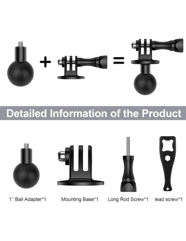 Adaptador de Montaje de Bola 2.54cm Mechrig YD040 para Gopro