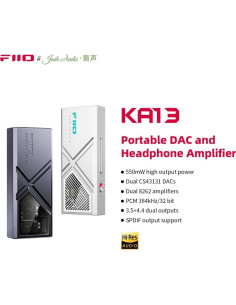 FiiO KA13 Adaptador DAC Portátil USB-C 3.5mm y 4.4mm 550mW 2