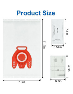 Paquete de 10 bolsas de vacío Hezane FJM 3D para Miele 2