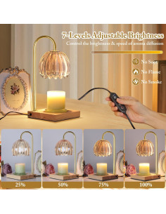 Lámpara Calentadora de Velas YIEELOG Ámbar Vintage 50W 2