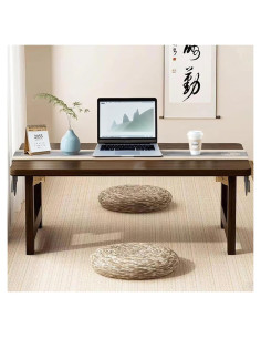 Mesa de Piso Plegable Japonesa YHGSYXL de Bambú 100x50x35cm