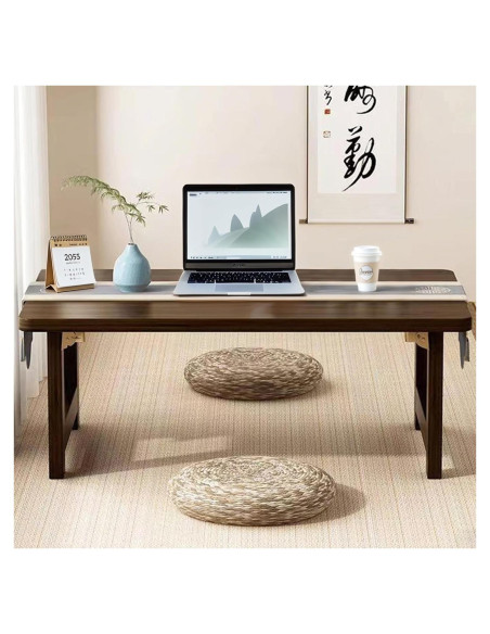 Mesa de Piso Plegable Japonesa YHGSYXL de Bambú 100x50x35cm