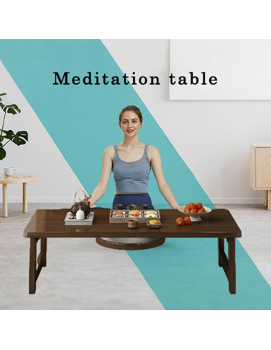 Mesa de Piso Plegable Japonesa YHGSYXL de Bambú 100x50x35cm