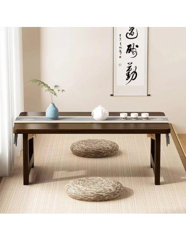 Mesa de Piso Plegable Japonesa YHGSYXL de Bambú 100x50x35cm