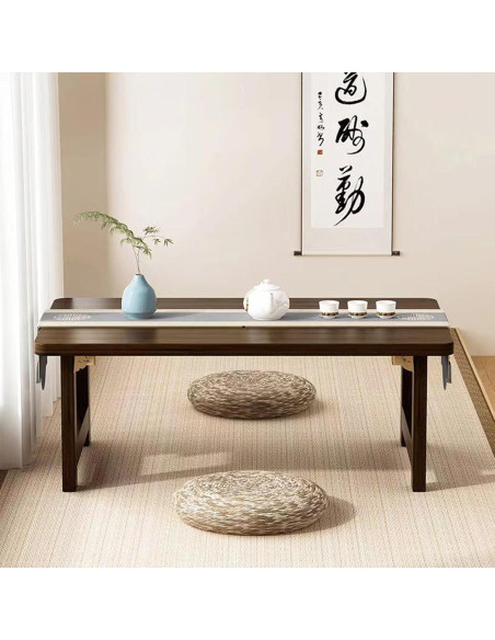 Mesa de Piso Plegable Japonesa YHGSYXL de Bambú 100x50x35cm
