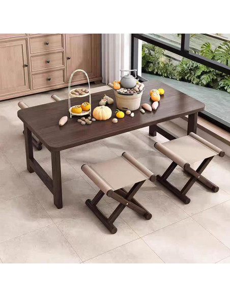 Mesa de Piso Plegable Japonesa YHGSYXL de Bambú 100x50x35cm