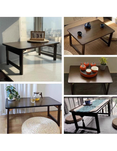 Mesa de Piso Plegable Japonesa YHGSYXL de Bambú 100x50x35cm