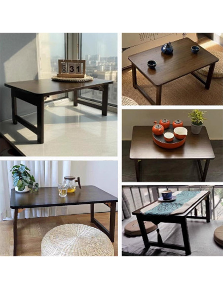 Mesa de Piso Plegable Japonesa YHGSYXL de Bambú 100x50x35cm