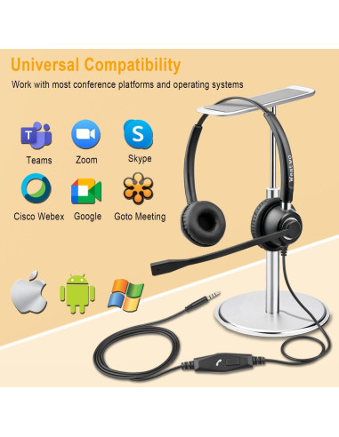 Auricular con cable Weatwo W520M 3.5mm y USB-C con micrófono