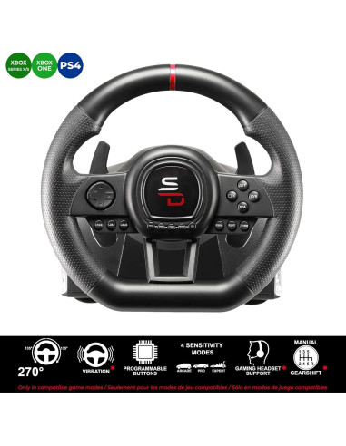 Volante Subsonic GS650-X con palanca y 3 pedales para consolas