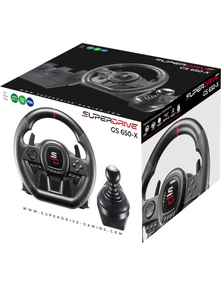 Volante Subsonic GS650-X con palanca y 3 pedales para consolas