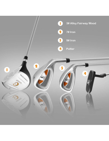 Set de Palos de Golf Junior OFFICEJOY para Niños 8-10 Años