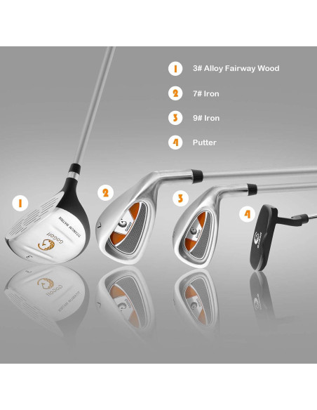 Set de Palos de Golf Junior OFFICEJOY para Niños 8-10 Años