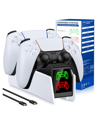 Estación de Carga Doble para Controlador PS5 DualSense - Carga Rápida con LED