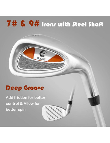 Set de Palos de Golf Junior OFFICEJOY para Niños 8-10 Años