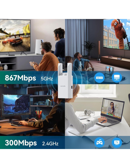 Extensor de Rango WiFi Tenda A18Pro AC1200 Doble Banda 1167Mbps