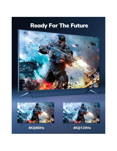 Cable HDMI 8K 2.4M KOMGIKL Alta Velocidad 48Gbps CL3