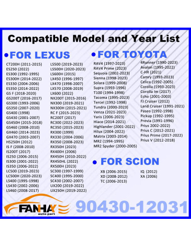 100 Juntas de Drenaje de Aceite M12 FANHAY para Toyota Lexus