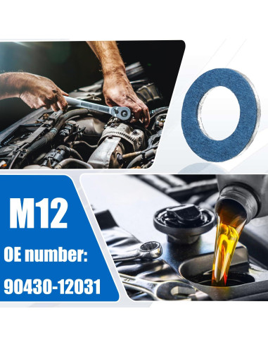 100 Juntas de Drenaje de Aceite M12 FANHAY para Toyota Lexus