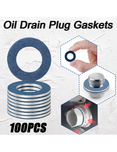 100 Juntas de Drenaje de Aceite M12 FANHAY para Toyota Lexus