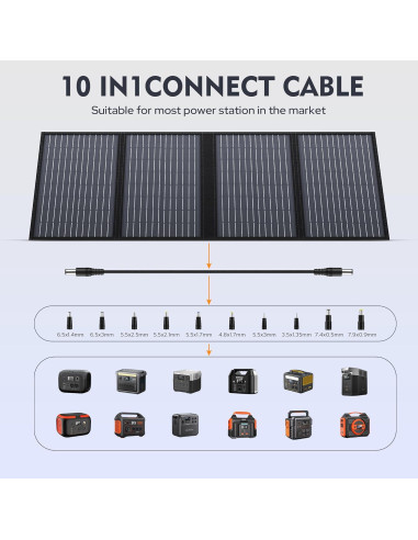 Cargador Solar Plegable EnginStar 60W DC 18V para Generadores