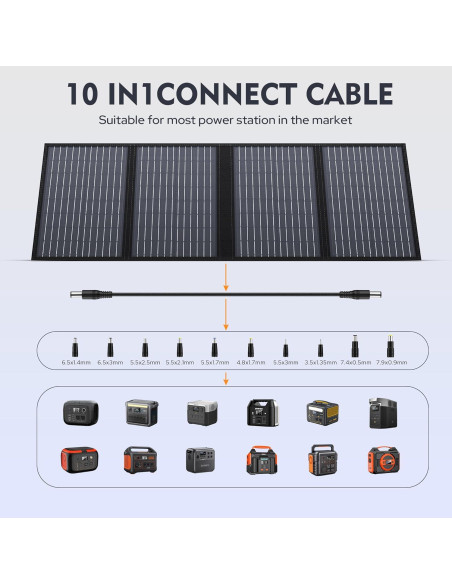 Cargador Solar Plegable EnginStar 60W DC 18V para Generadores