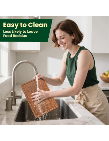 Juego de 3 tablas de cortar de madera acacia X-PREK con canal