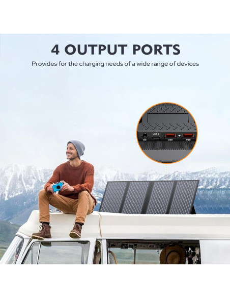 Cargador Solar Plegable EnginStar 60W DC 18V para Generadores