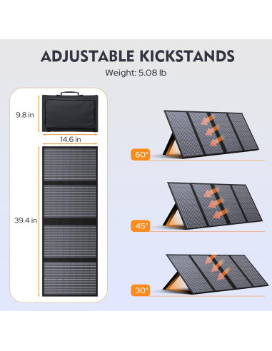 Cargador Solar Plegable EnginStar 60W DC 18V para Generadores