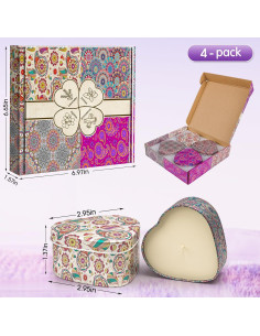 Set de 4 Velas Aromáticas WarmEmbrace - Lavanda, Vainilla, Sándalo, Limón 2