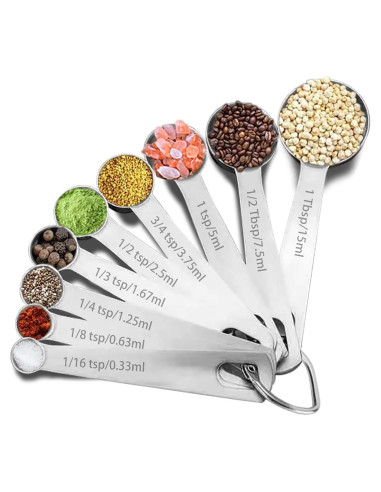 Juego de Cucharas Medidoras 9 Piezas YUNNKEEY Acero Inoxidable