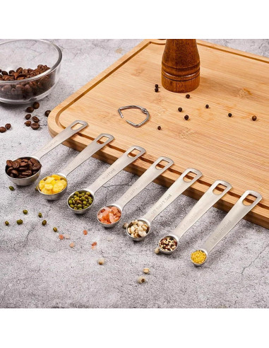 Juego de Cucharas Medidoras 9 Piezas YUNNKEEY Acero Inoxidable
