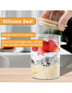 Contenedores de Avena Nocturna MHDCLY 4 Pack 473ml Vidrio 2