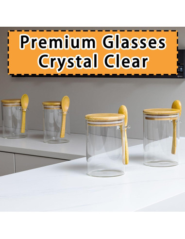 Contenedores de Avena Nocturna MHDCLY 4 Pack 473ml Vidrio