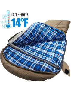 Saco de dormir AGEMORE 0C Lona Rectangular para Camping 2