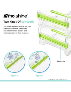 Dispensador de Cinta Adhesiva Molshine Beige Multiusos 2