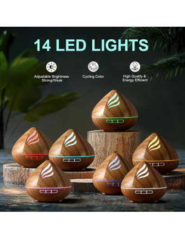 Difusor de Aceite Esencial JcrAsZZF 500ml con Control Remoto